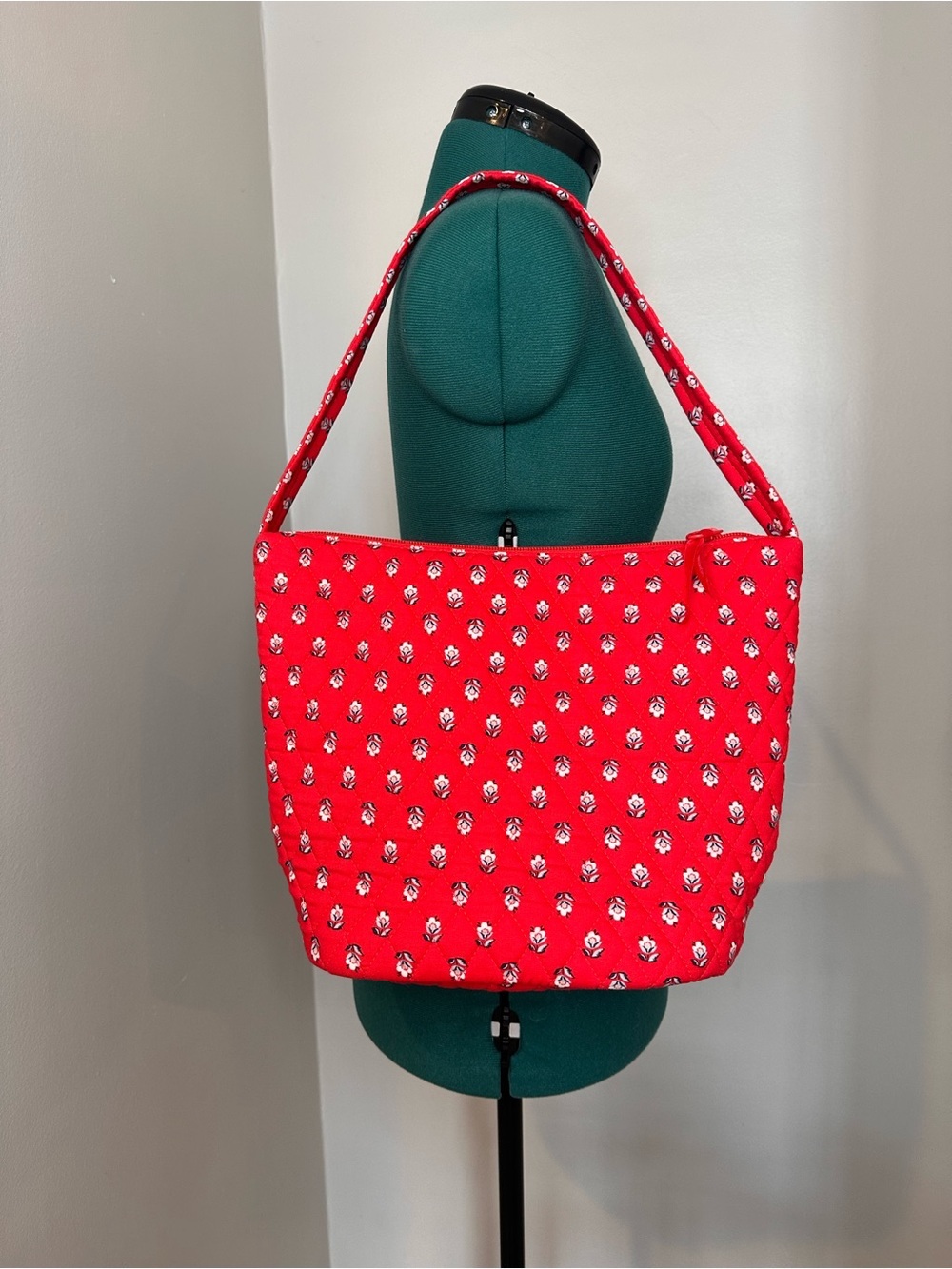 Vera Bradley Red Quilted Floral Shoulder Bag